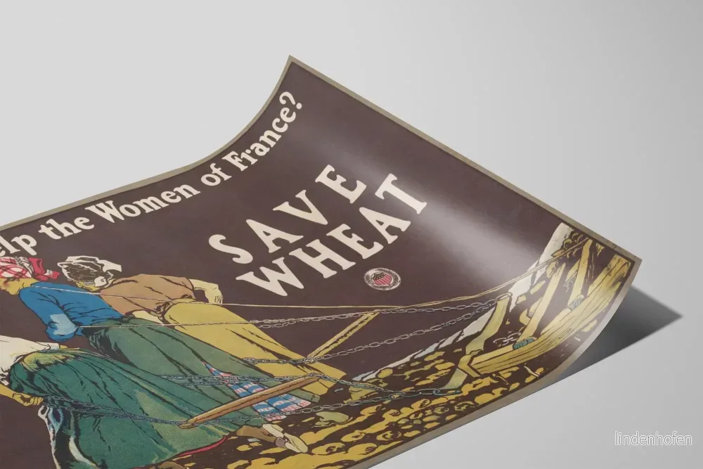 Vintageposter « Save Wheat » – Franska kvinnor för veteodlingens kultur - Bild 2
