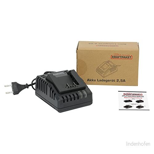 Dino KRAFTPAKET 2,5 A laddare för 18 V 2 Ah litiumjon batteri, lämplig volts batterisystem 4003342179515
