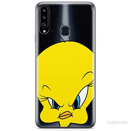 ERT GROUP mobiltelefonfodral för Samsung A20S originalt och officiellt licensierat Looney Tunes mönster Tweety 002 optimalt anpassad till formen på mobiltelefonen, gedeeltelijk transparant 5904805439087