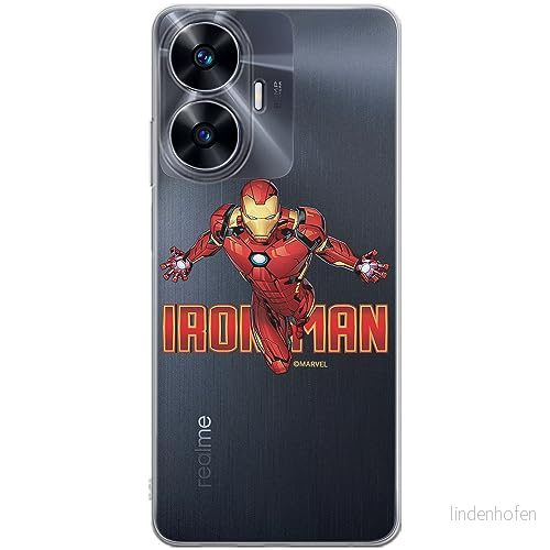 ERT GROUP mobiltelefonfodral för Realme C55 originalt och officiellt licensierat Marvel mönster Iron Man 030 optimalt anpassad till formen på mobiltelefonen, gedeeltelijk transparant 5905511864897