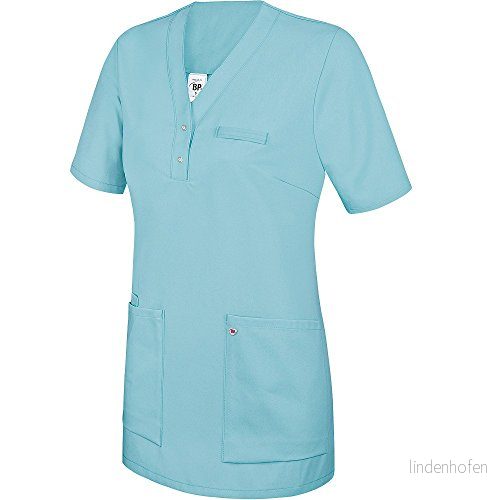 BP 1740 435 111 L dra kasack för kvinnor, 1/2 hylsa, V ringning med smalt tryckknappband, 180,00 g/m² tygblandning, ocean, 4055301063465