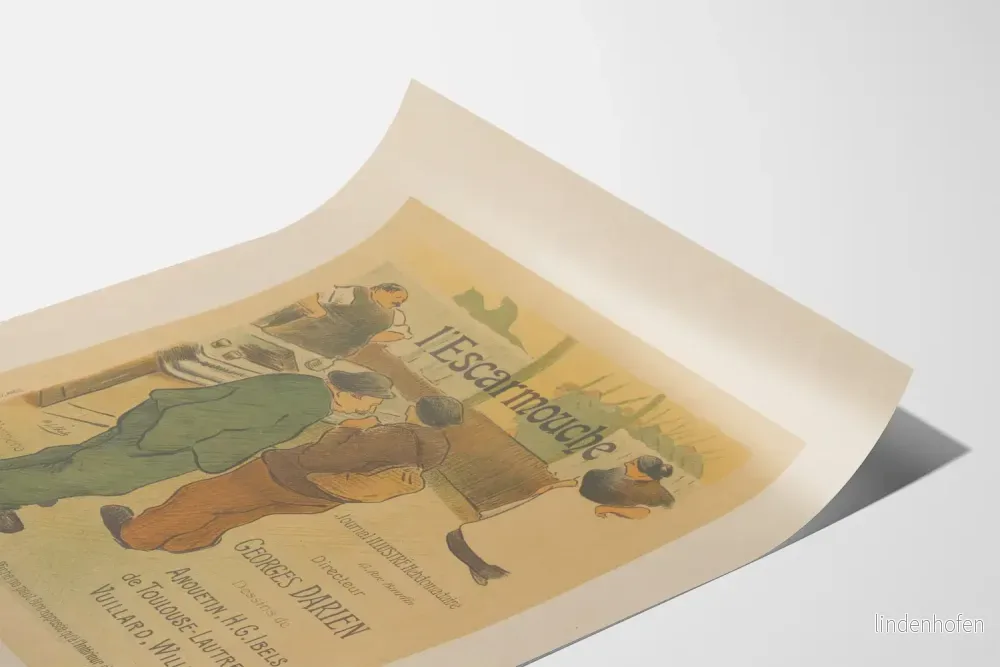 Vintageposter av L'Escarmouche, väggdekoration med illustration - Bild 3