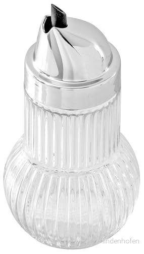 Fackelmann RUBIN, mjölkkanna av glas, oljedispenser för droppfri hällning (färg: silver/transparent), kvantitet: 1 st 4008033469289