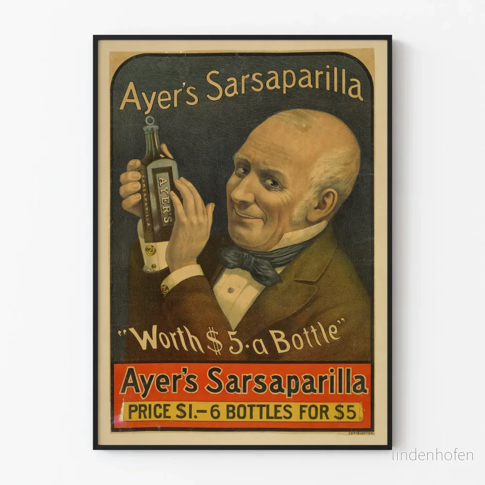 Vintageposter Ayer's Sarsaparilla Väggdekoration Retro