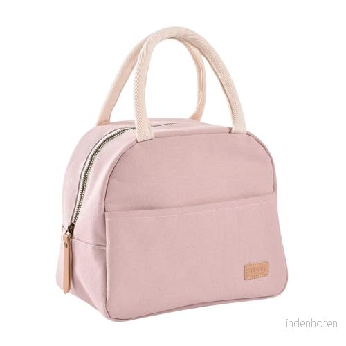 BEABA, lunchväska för baby, barn, liten kylväska, håller maten varm eller kall, stor kapacitet 5 l, vattentätt tyg, framficka, mjukt material, puderrosa 3384349403256