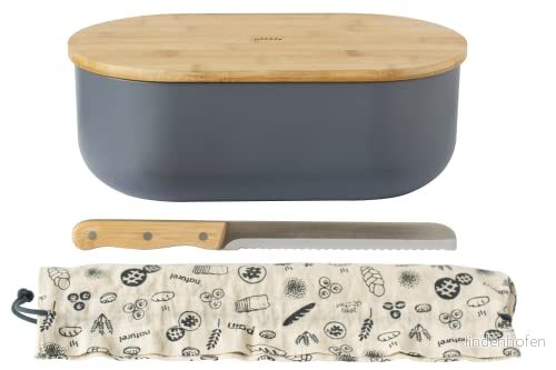Pebbly 4 i 1 brödlåda metall/bambu skiffer 3760132815299