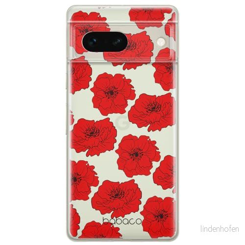 ERT GROUP mobiltelefonfodral för Google PIXEL 7 originalt och officiellt licensierat Babaco mönster Flowers 018 optimalt anpassad till formen på mobiltelefonen, gedeeltelijk transparant 5905795146177