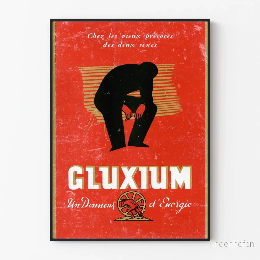 Vintageposter Gluxium - Retro energigivande väggdekoration