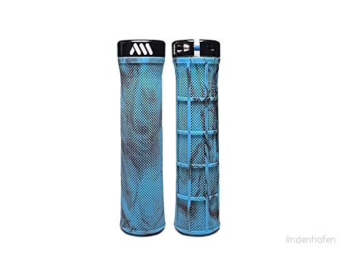 All Mountain Style AMS Berm Grips Avsmalnande diameter med låsning, bekväma grepp, Blue Camo 8437021969504
