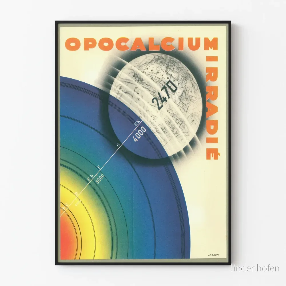Vintageposter Opocalcium energi bestrålad väggdekoration
