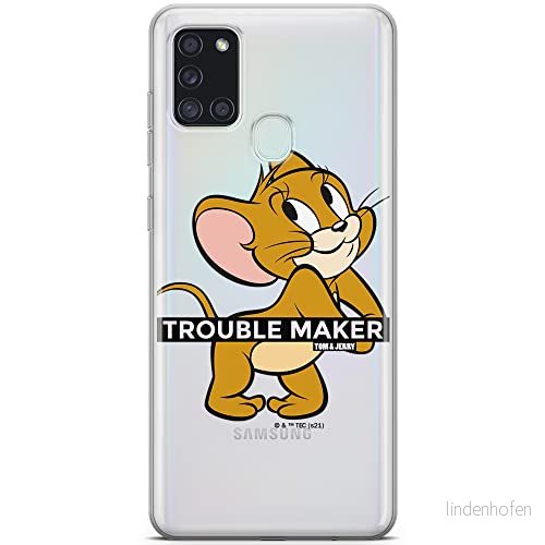 ERT GROUP mobiltelefonfodral för Samsung A21s originalt och officiellt licensierat Tom and Jerry mönster 012 optimalt anpassad till formen på mobiltelefonen, gedeeltelijk transparant 5904805271632