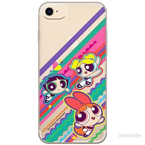 ERT GROUP mobiltelefonfodral för Iphone 7/8/ SE 2/ 3 originalt och officiellt licensierat The Powerpuff Girls mönster 026, gedeeltelijk transparant 5905511971113