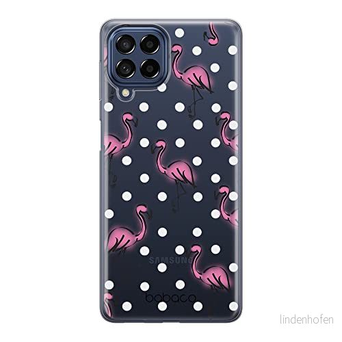 ERT GROUP mobiltelefonfodral för Samsung M53 5G originalt och officiellt licensierat Babaco mönster Flamingo 003 optimalt anpassad till formen på mobiltelefonen, gedeeltelijk transparant 5905511388812