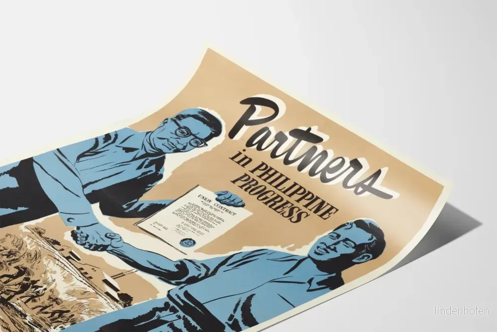 Vintageposter Partners in Philippine Progress – Historisk väggdekoration - Bild 3