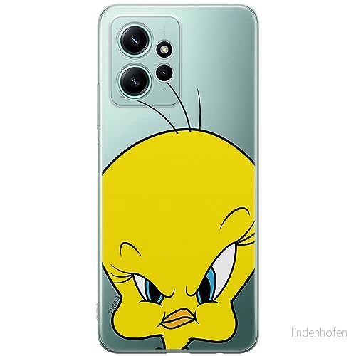 ERT GROUP mobiltelefonfodral för Xiaomi REDMI NOTE 12 4G originalt och officiellt licensierat Looney Tunes mönster Tweety 002 optimalt anpassad till formen på mobiltelefonen, gedeeltelijk transparant 5905511940447