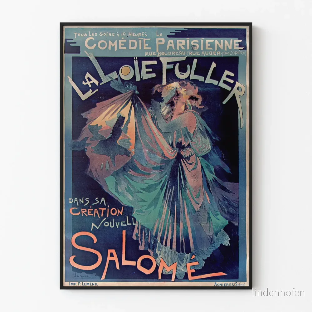 Vintageposter La Loïe Fuller Salomé - Väggdekoration för teater i Paris