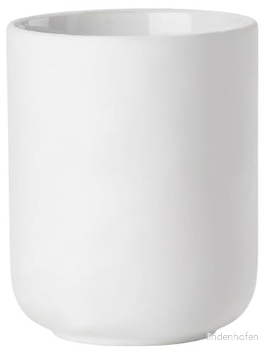 Zone Denmark Ume tandborstmugg, tandborsthållare, tillverkad av stengods/keramik, vackert & praktiskt badrumstillbehör, diameter 8,3 cm, höjd 10,3 vit 5708760660315