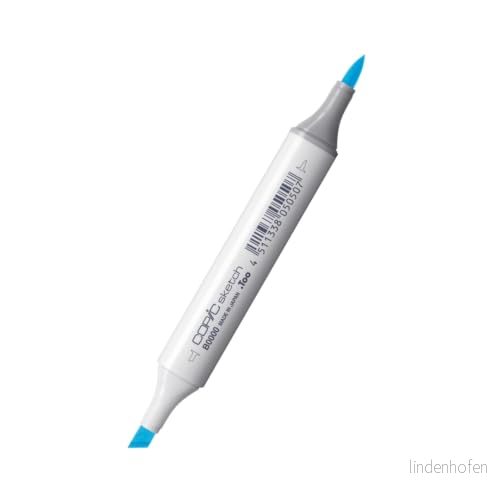 COPIC sketch märkpenna typ B 000, Pale Celestine, professionell penselmarkör, med en superpenselspets och medelbrun spets 4511338050507