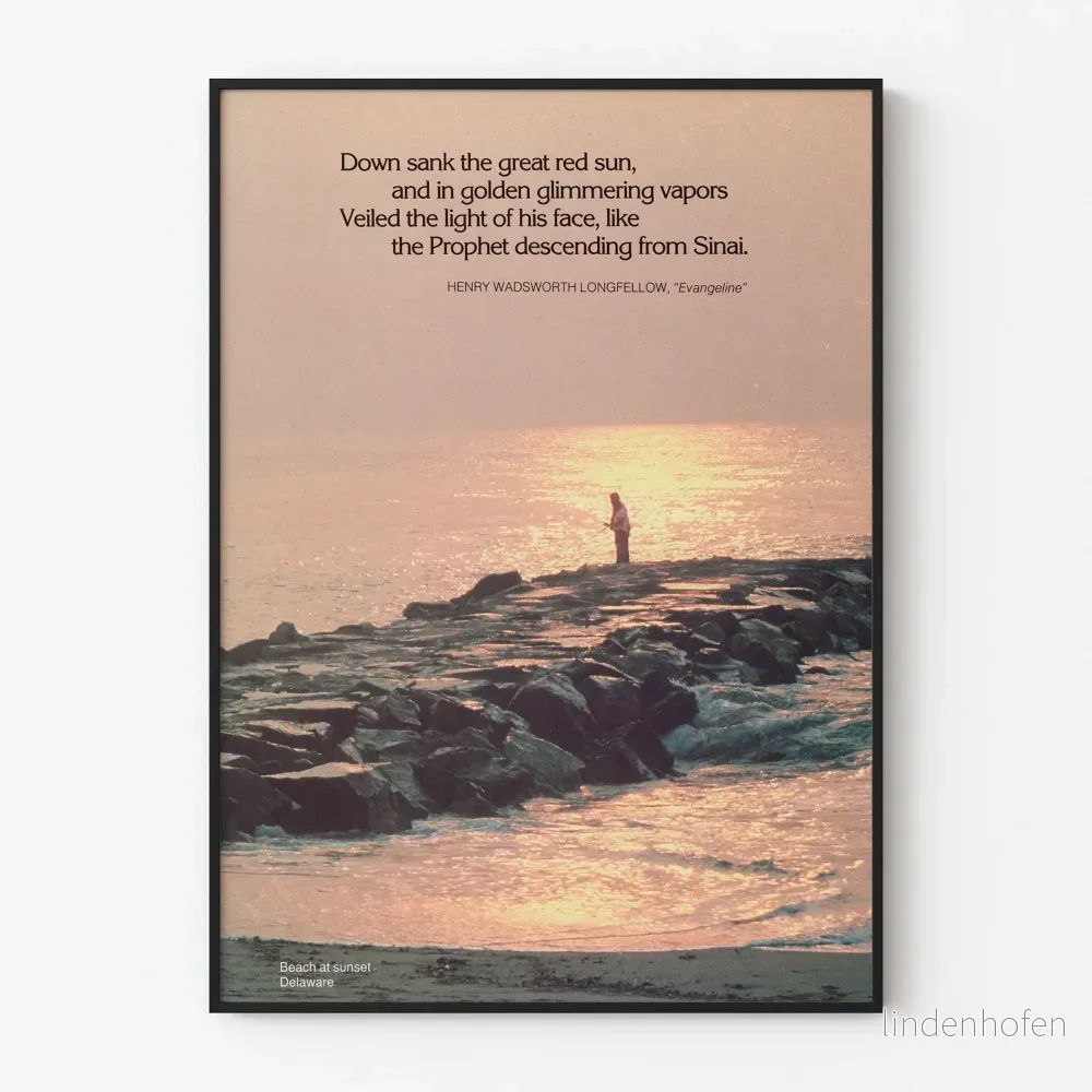 Poster av stranden vid solnedgången i Delaware