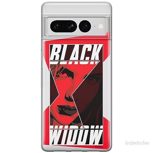 ERT GROUP mobiltelefonfodral för Google PIXEL 7 PRO originalt och officiellt licensierat Marvel mönster Black Widow 012 optimalt anpassad till formen på mobiltelefonen, gedeeltelijk transparant 5905795179656