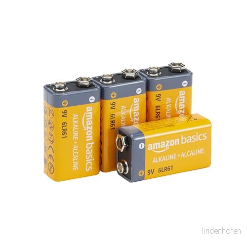 Amazon Basics Everyday alkaliska batterier, 9 V, 4 stycken (utseendet kan variera) 192233010984