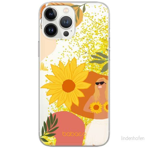 ERT GROUP mobiltelefonfodral för Apple Iphone 13 PRO originalt och officiellt licensierat Babaco mönster Flowers 015 Vit optimalt anpassad till formen på mobiltelefonen, med glitter overflow effekt 5904805762451