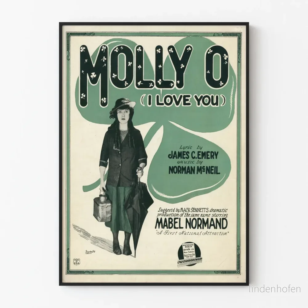 Vintageposter Molly O (I Love You) för väggdekoration
