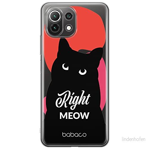 ERT GROUP mobiltelefonfodral för Xiaomi 11 LITE 4G/5G originalt och officiellt licensierat Babaco mönster Cats 004, gedeeltelijk transparant 5905131090980