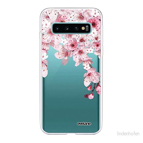 Evetane Silikonskal kompatibelt Samsung Galaxy S10 Plus 360 integrerat skydd, tunt och genomskinligt främre bakre fodral höghållfast körsbär 3662219465772