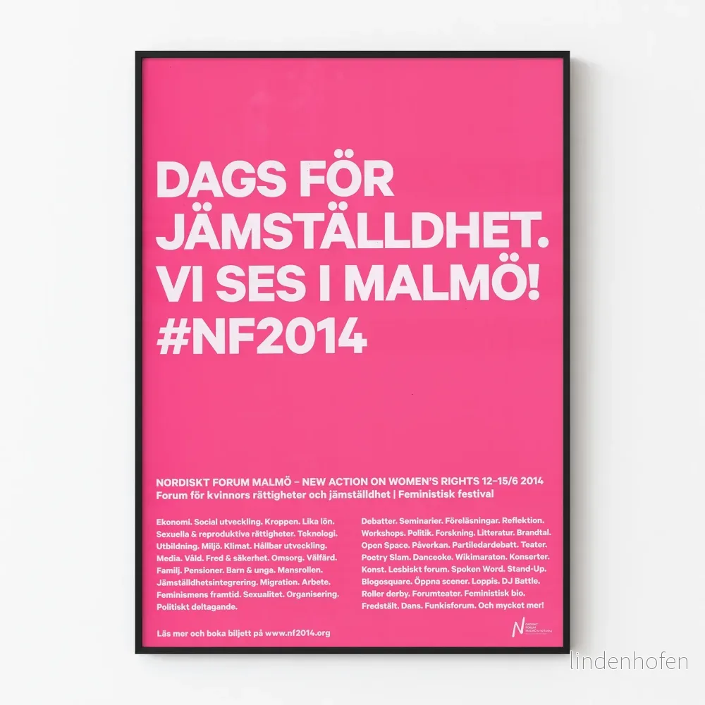 Dags för jämställdhet Malmö 2014 - Poster Feministe Rose