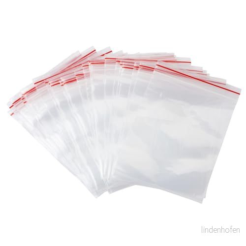 Carehabi Förpackning med 100 återförslutningsbara genomskinliga plastpåsar blixtlåsväskor kakpåsar smyckesförpackning matväskor små påsar dragkedja (6 x 8 cm) 9339130493002