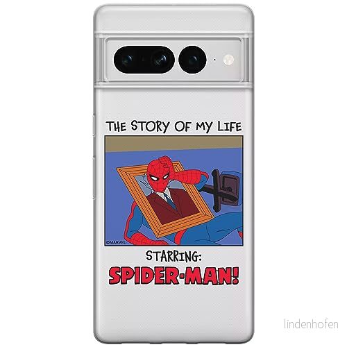 ERT GROUP mobiltelefonfodral för Google PIXEL 7 PRO originalt och officiellt licensierat Marvel mönster Spider Man 036 optimalt anpassad till formen på mobiltelefonen, gedeeltelijk transparant 5905795176983