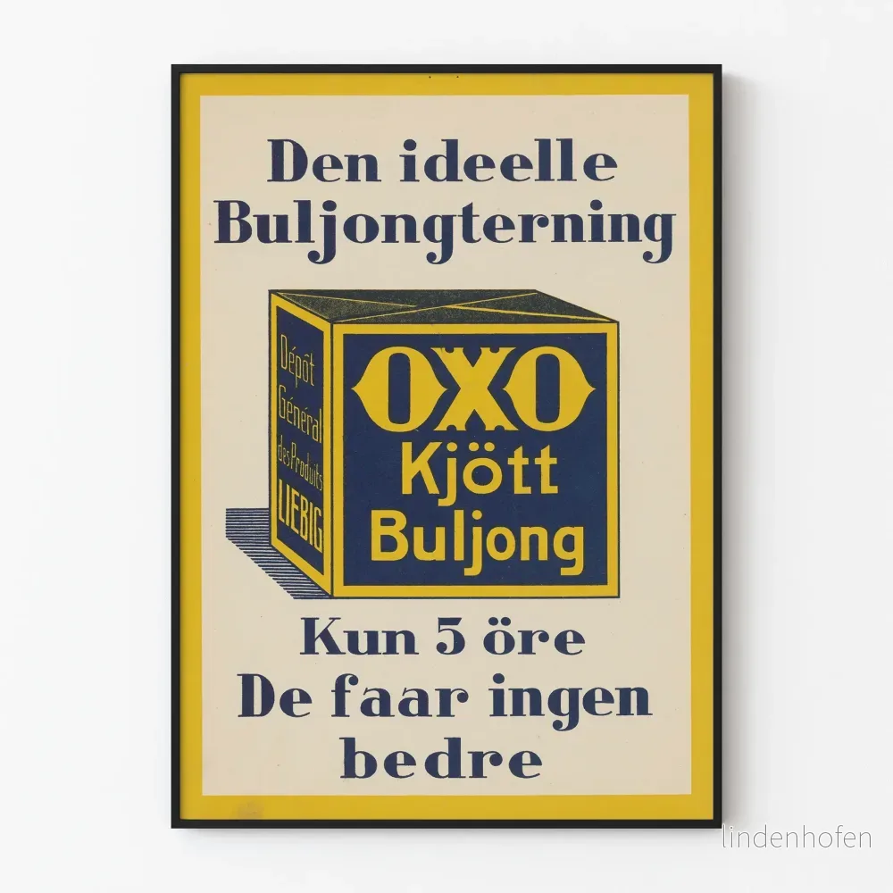 Vintage reklamposter för Bouillon Oxo Kött