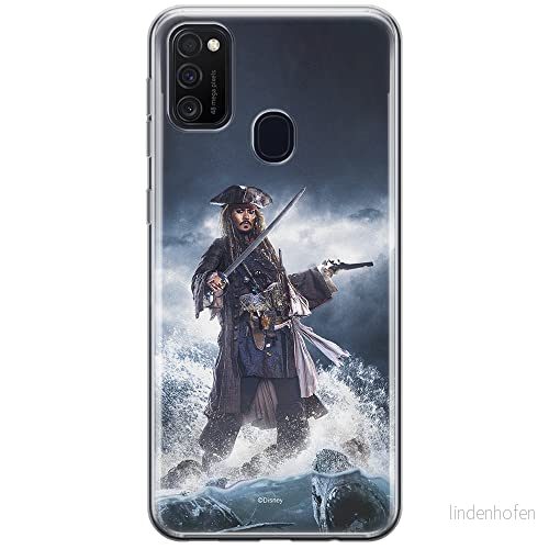 ERT GROUP mobiltelefonfodral för Samsung M21 originalt och officiellt licensierat Disney mönster Pirates of the Caribbean 002 Vit anpassad till formen på mobiltelefonen, fodral tillverkad av TPU plast 5903537835303