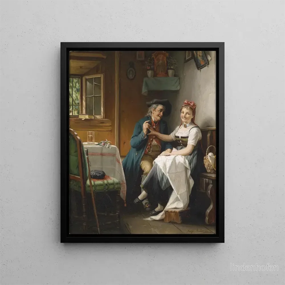 Målning L'admirateur - August Müller | Konsttryck