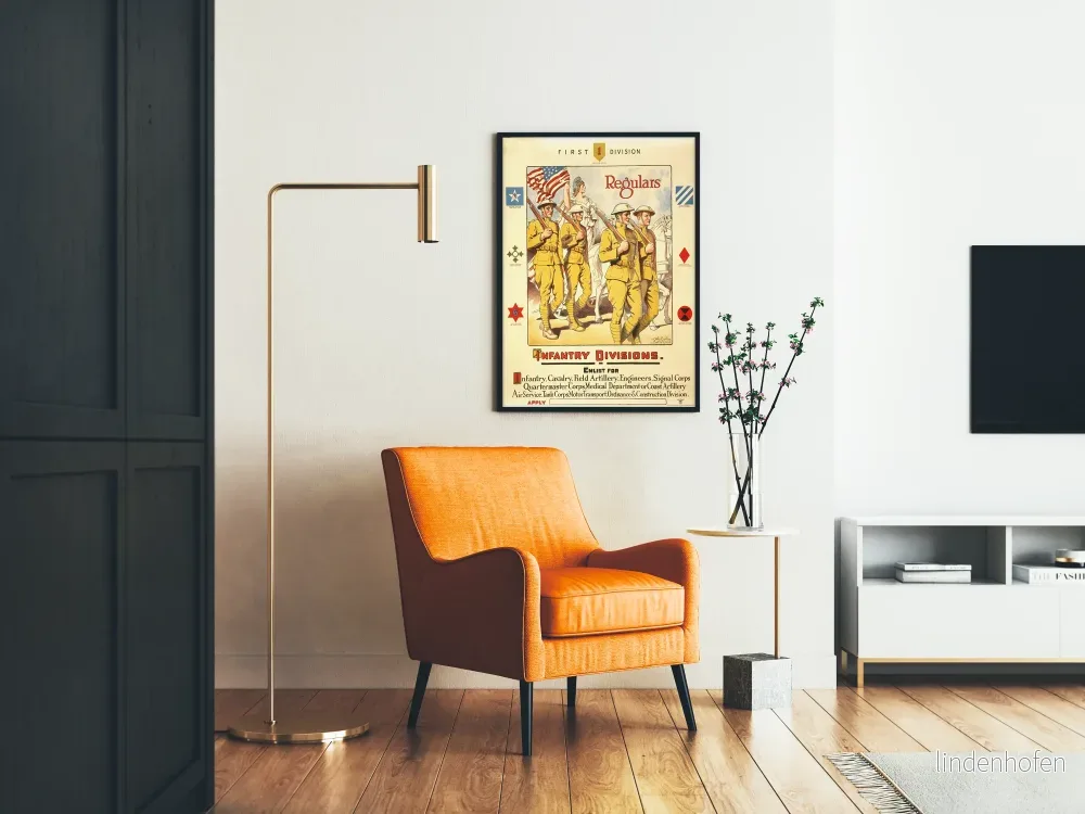 Vintage militär poster för infanteridivisioner för väggdekoration - Bild 2