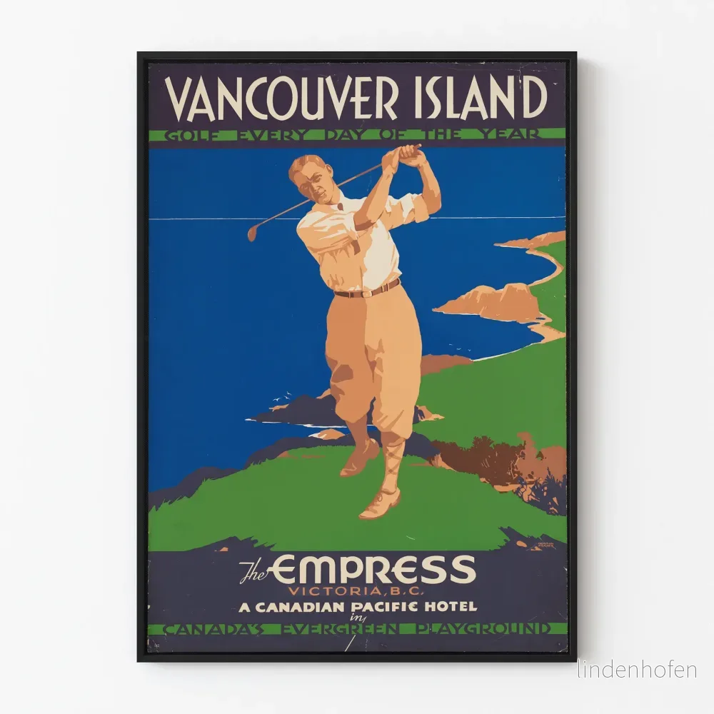Vintageposter av Vancouver Island Golf – Sportig väggdekoration Vintageposter av Vancouver Island Golf – Sportig väggdekoration
