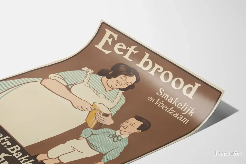 Vintageposter "Eet Brood" för smakfull väggdekoration - Bild 3