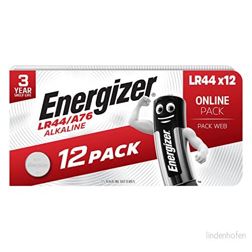 Energizer LR44/A76 batterier, alkaliska knappceller, 12 stycken Amazon exklusiv 7638900435801