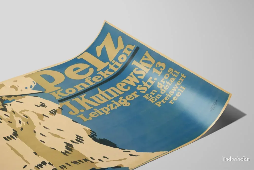 Vintageposter Pelz Konfektion J. Kutnewsky för väggdekoration - Bild 2