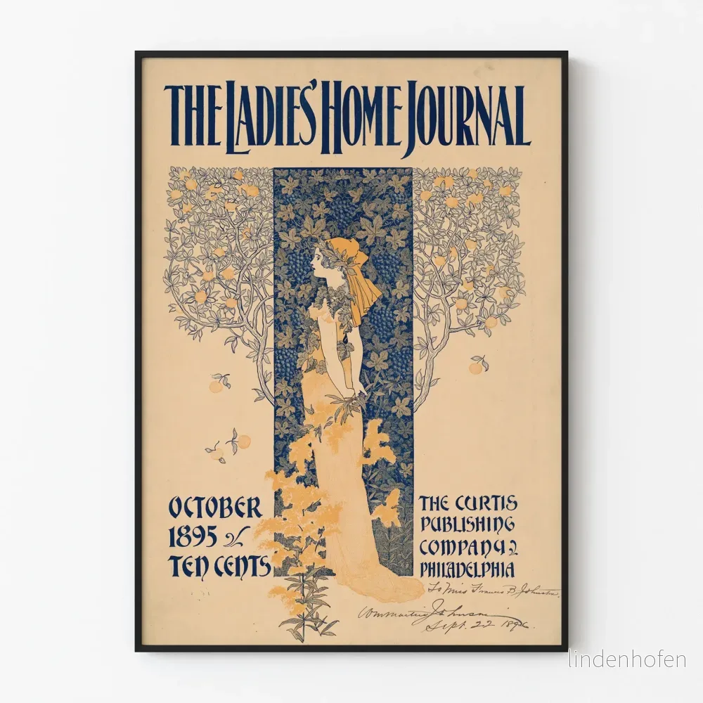 Vintageposter The Ladies’ Home Journal – oktober 1895 Vintageposter The Ladies’ Home Journal – oktober 1895
