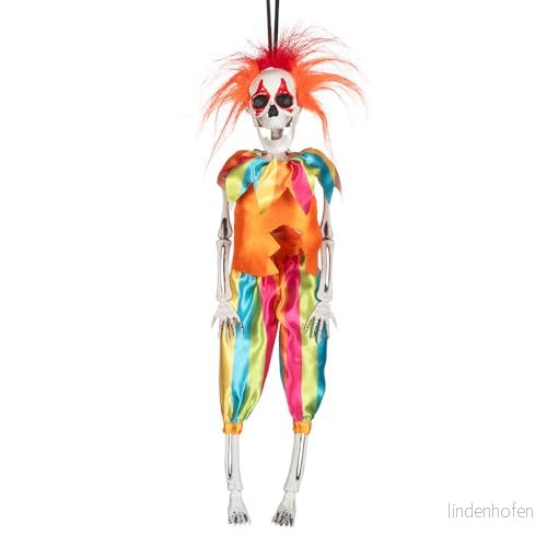 Boland 73200 hängande skräck, dekoration, clownskelett, 40 cm, festdekoration för temafest och halloween, dekoration 8712026732002