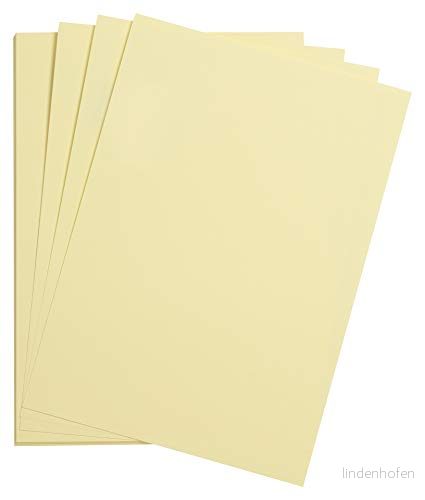 Clairefontaine 975267C förpackning med 25 pysselkartonger Maya, 185 g, DIN A4, 21 x 29,7 cm, 1 pack, halmgul 3329689752671