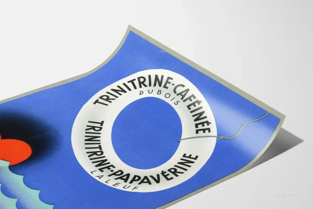 Vintageposter Trinitrine-Koffeinförstärkt och Trinitrine-Papaverin väggdekoration - Bild 3