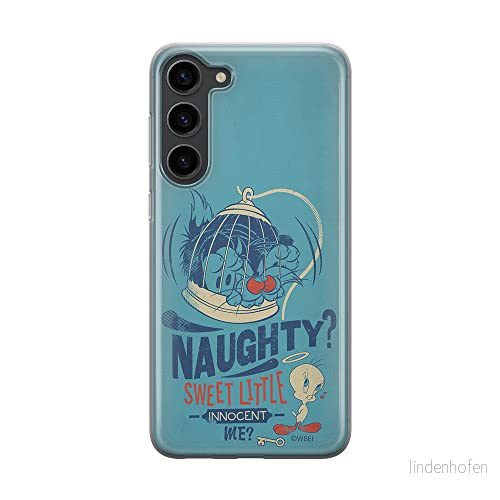 ERT GROUP mobiltelefonfodral för Samsung S23 originalt och officiellt licensierat Looney Tunes mönster Sylvester & Tweety 001 anpassad till formen på mobiltelefonen, fodral tillverkad av TPU plast 5905511434700