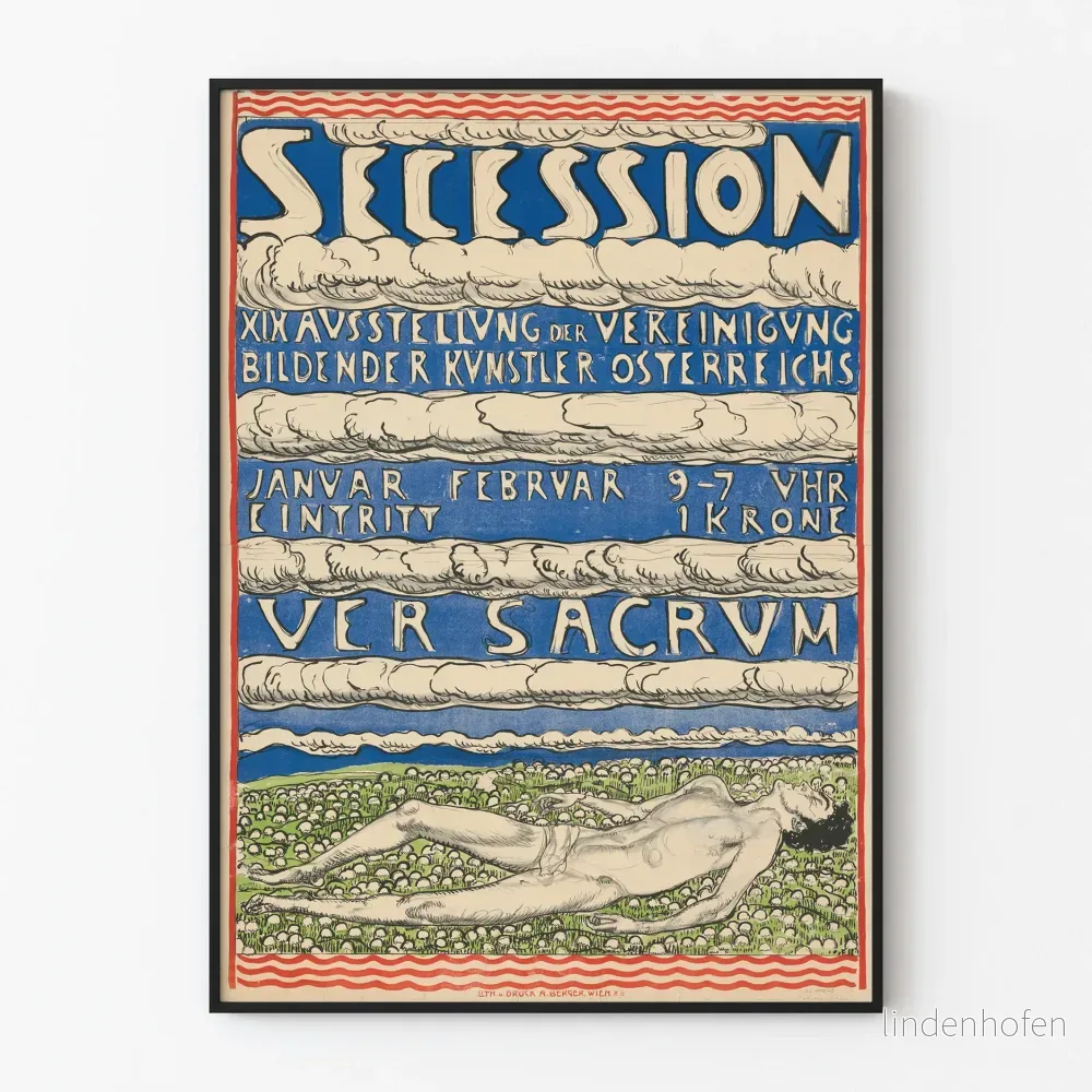 Poster Secession 1800-talet Utställning av österrikiska konstnärer