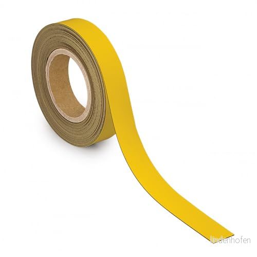 Maul Märkningsband 30 mm x 1 mm, Märkbart Band Med Magnetisk Baksida, Mångsidigt Användbar På Kontor, Verkstad, Lager Och Kök, Kan Skäras Till individuellt, 10 M Längd, Gul 4002390082792