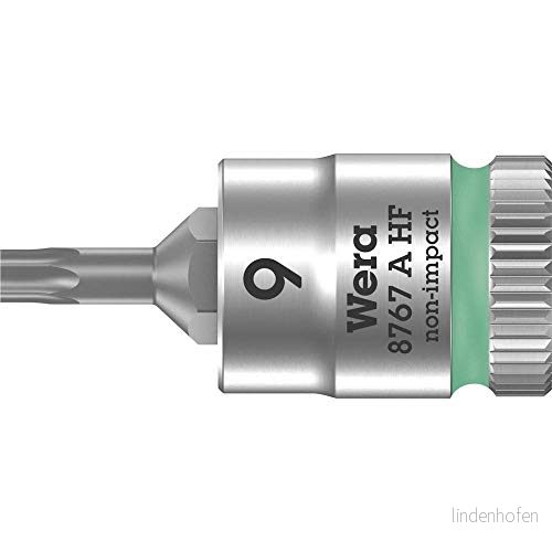 Wera 05003360001 8767 A HF Torx Bit Uttag 1/4 tum med låsfunktion, grön, 05003361001 4013288186843
