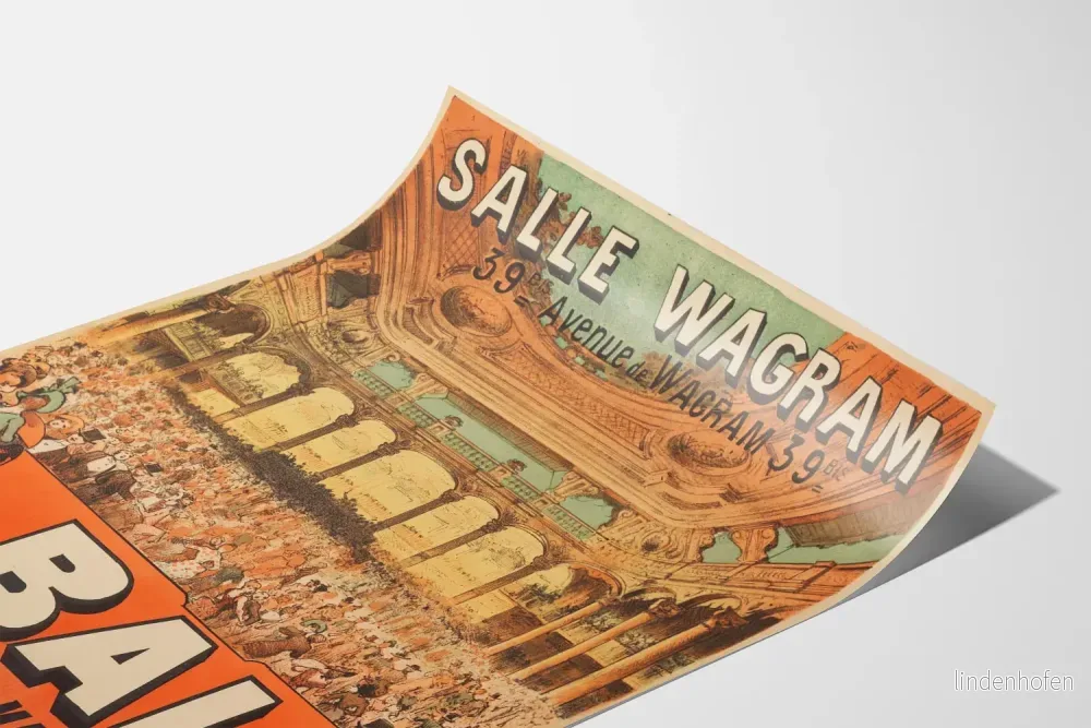 Vintageposter Bal Salle Wagram Paris väggdekoration - Bild 3