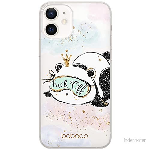 ERT GROUP mobiltelefonfodral för Apple Iphone 12 Mini originalt och officiellt licensierat Babaco mönster Panda 001 Vit optimalt anpassad till formen på mobiltelefonen, gedeeltelijk transparant 5903932011470